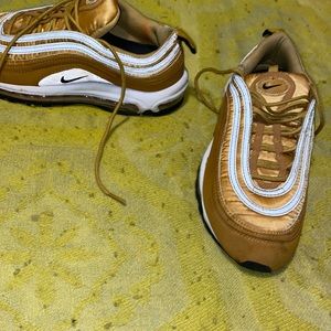 Gold and white air max 97